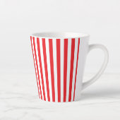 クラシックな赤と白の縦縞模様 カフェラテマグ (右)