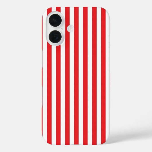 クラシックな赤と白の縦縞模様 Case-Mate iPhoneケース (裏面)