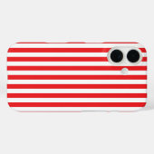 クラシックな赤と白の縦縞模様 Case-Mate iPhoneケース (裏面 (横))