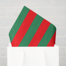 クラシックな赤と緑のクリスマスストライプ 薄葉紙