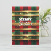 クラシックな赤と緑のチェック柄にゴールドの輝き シーズンカード (スタンド正面)