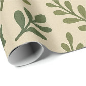 クラシックな赤と緑のホリデーフローラルパターン ラッピングペーパー (ロールコーナー)