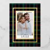 クラシックな赤と緑の格子模様 1 フォト リアル 箔シーズンカード (正面)