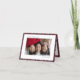 クラシックな赤と黒のファームハウススタイルのクリスマス シーズンカード