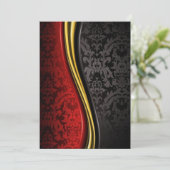 クラシックな赤金黒バロック様式の招待状カード 招待状 (スタンド正面)