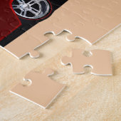 クラシックな赤1955年の車 ジグソーパズル (側面)