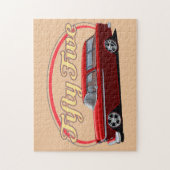 クラシックな赤1955年の車 ジグソーパズル (縦)