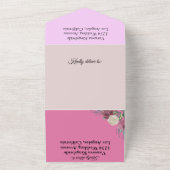 クラシックな車と花が一つになった結婚式の招待状 オールインワン招待状 (外側)