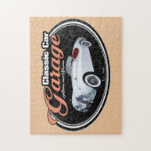 クラシックな車のガレージのぎざぎざ ジグソーパズル (縦)