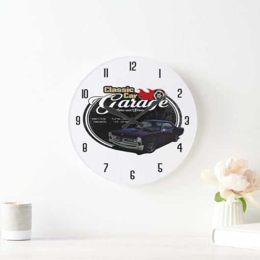 クラシックな車のガレージのカスタムGTO ラージ壁時計 (ホーム)