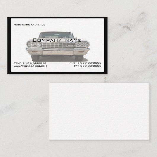 クラシックな車のコレクターの名刺 名刺 (正面/裏面)