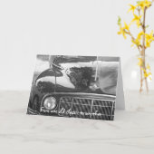 クラシックな車の挨拶状 カード (黄色い花)