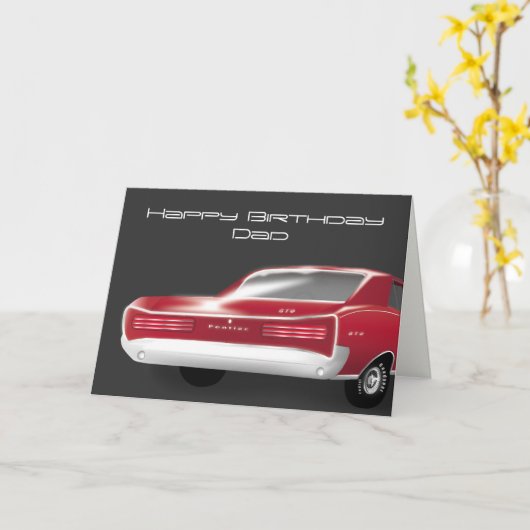 クラシックな車の挨拶状 カード (黄色い花)