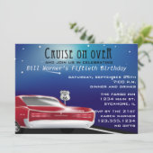 クラシックな車の誕生日のパーティの招待状 招待状 (スタンド正面)