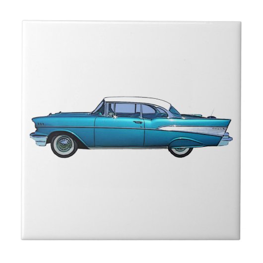 クラシックな車の1957年のChevy BelAireのカスタムのタイル タイル (正面)