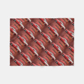 クラシックな車のChevy Bel Airの赤く白いヴィンテージのごまかし フリースブランケット (正面(横))