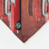 クラシックな車のChevy Bel Airの赤く白いヴィンテージのごまかし フリースブランケット (角)