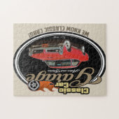 クラシックな車カスタムなGTOのガレージ ジグソーパズル (横)