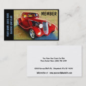 クラシックな車クラブのためのメンバーカード 名刺 (正面/裏面)