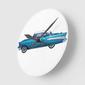 クラシックな車1957年のChevy BelAire ラウンド壁時計 (傾斜)