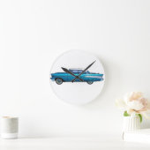 クラシックな車1957年のChevy BelAire ラウンド壁時計 (ホーム)