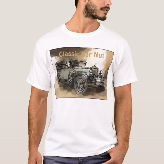 クラシックな車、クラシックな車のナット Tシャツ (正面)