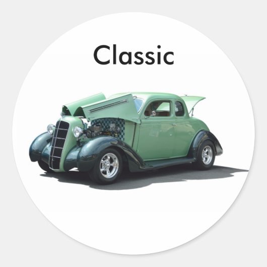 クラシックな車 ラウンドシール (正面)