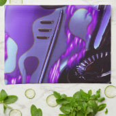 クラシックな車: 燃えるようなフードが付いているシボレー キッチンタオル (折り畳み)