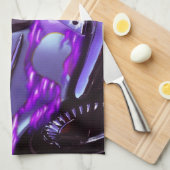 クラシックな車: 燃えるようなフードが付いているシボレー キッチンタオル (四つ折り)