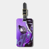 クラシックな車: 燃えるようなフードが付いているシボレー ラゲッジタグ (正面縦)