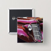 クラシックな車: 金褐色 缶バッジ (正面&裏面)