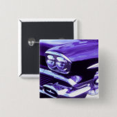 クラシックな車: 1958年のシボレー 缶バッジ (正面&裏面)