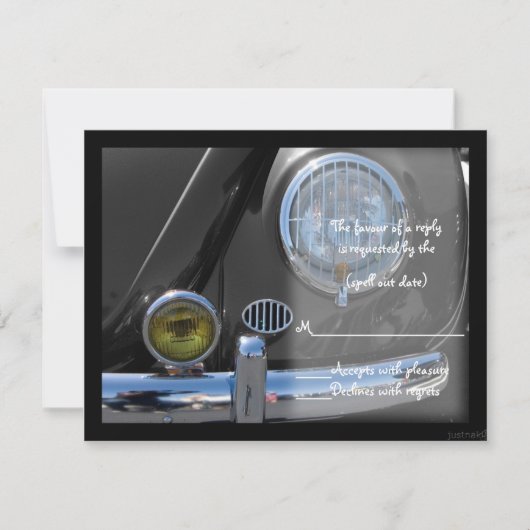 クラシックな車IIのrsvp 出欠カード (正面)