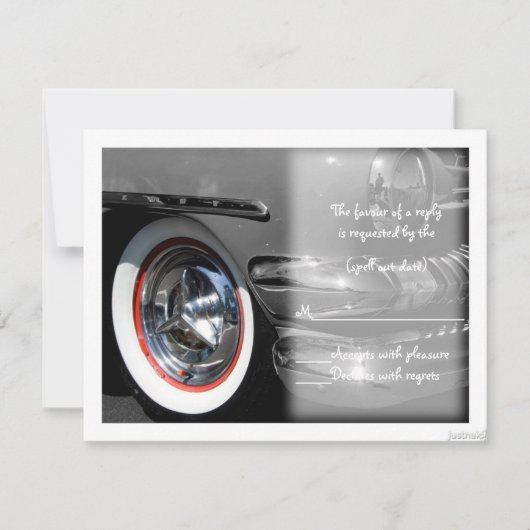 クラシックな車iiiのrsvp 出欠カード (正面)