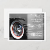 クラシックな車iiiのrsvp 出欠カード (正面/裏面)