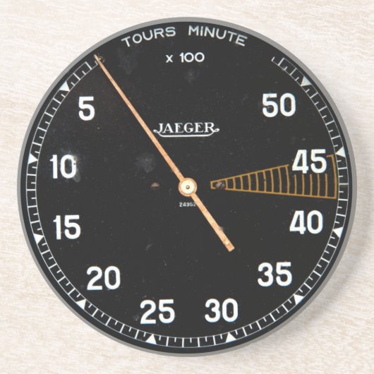 クラシックな車revのカウンター、ヴィンテージの回転速度計のゲージ コースター (正面)