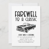 クラシックな退職祝いカー・パーティーの招待状 招待状 (正面)