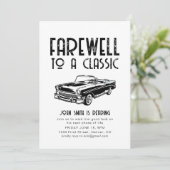 クラシックな退職祝いカー・パーティーの招待状 招待状 (スタンド正面)