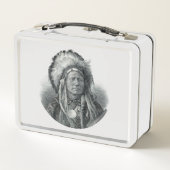 クラシックな通貨のバッファローおよびインディアンの酋長 メタルランチボックス (裏面)