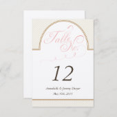 クラシックな金ゴールドのストライプなテーブル数 招待状 (正面/裏面)