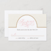 クラシックな金ゴールドのストライプな応答カード 出欠カード (正面/裏面)