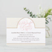 クラシックな金ゴールドのストライプな結婚式招待状 招待状 (スタンド正面)