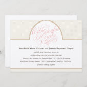 クラシックな金ゴールドのストライプな結婚式招待状 招待状 (正面/裏面)