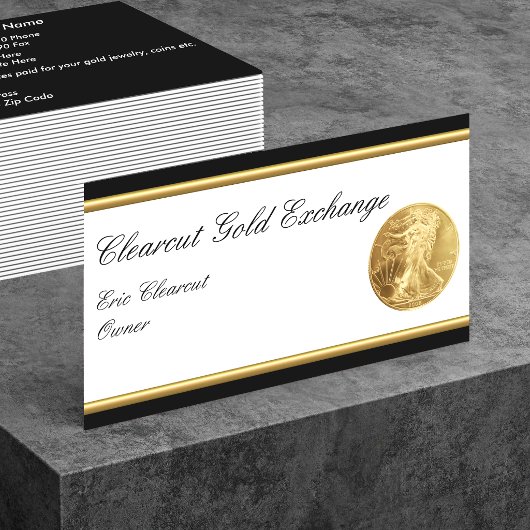 クラシックな金ゴールド投資名刺 名刺