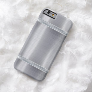 クラシックな金属の鋼鉄光沢の金属銀製灰色 BARELY THERE iPhone 6 ケース