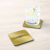 クラシックな金第50結婚記念日のコースター コースター (右側)