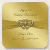 クラシックな金第50結婚記念日のコースター コースター (正面)