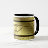 クラシックな金結婚記念日のコーヒー・マグ マグカップ (正面右)