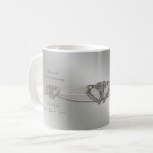 クラシックな銀の第25結婚記念日のコーヒー・マグ コーヒーマグカップ (正面左)