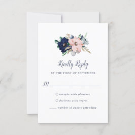 クラシックな開花RSVP 出欠カード